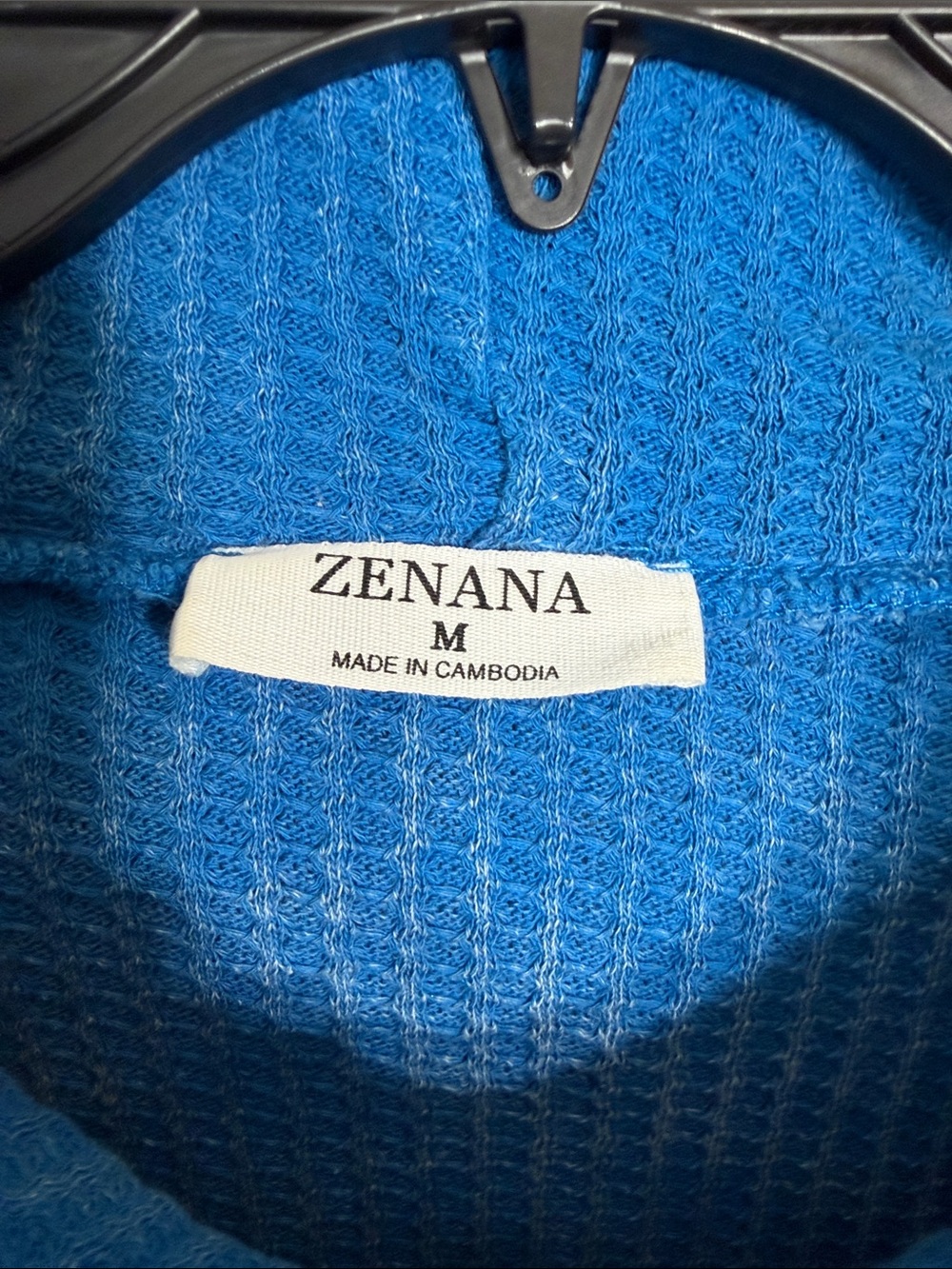 ZENANA Women’s Turquoise Vibrant Blue Ribbed Zippered Thermal Sweatshirt - Picture 2 of 15